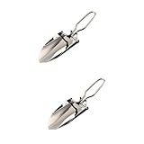 Yardwe 2st Mini-Schaufel Camping Faltbar Zelt Handliche Gartenschaufel Sitz Strand Gang Mini-Kelle Zobel Gartenzubehör Auto Zusammenklappbar Klappbare Handschaufel Silver