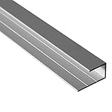 S-Polytec Aluminium U- Profil, Alu Abschlussprofil, Aluprofil für HPL Platten 6mm und 8mm, eloxiert, verschiedene Längen Größen (1, U- Profil 8mm (2 Meter)), Silber