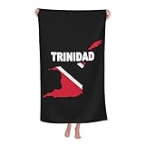 Strandtücher Trinidad Flagge Karte Großes Strandtuch Sandfreie Badetuch Weich Duschtuch Für Sport Schwimmen Outdoor 80x130cm