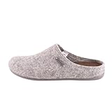 Shepherd of Sweden - Cilla Wollhausschuhe - Damen - 100% Wolle - Schlupfmodell - Pantoffeln - Gummisohle - Grey - Größe 39