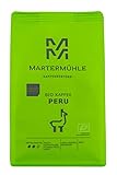 Martermühle Peru Bio Kaffeebohnen 1kg mittelkräftig I Arabica I Aromen: Milchschokolade, Florale Note, Nuss I Ganze Bio Kaffee-Bohnen schonend geröstet, säurearm