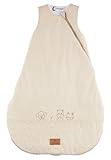 Sterntaler Schlafsack 80 cm Bauernhof - Kinder und Baby Schlafsack aus gemustertem Polycotton mit feuchtigkeitsregulierendem Futter, wattiert, seitliche Kabelöffnung, TOG 1,5 - beige