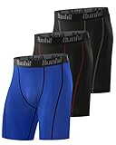 Runhit 3er Pack Herren Kompressionsshorts - Base Layer Sport Unterhosen Funktionsunterwäsche Tight Kompressionshose Kurz Laufunterwäsche Radlerhose XL