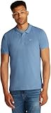 Tommy Jeans Herren Poloshirt Kurzarm Placket Slim Fit, Blau (Colorado Blue), XL