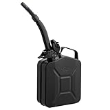 LEADZM Benzinkanister 5L Metall, Kanister Kraftstoffkanister mit Flexibler Ausgießer (Schwarz)