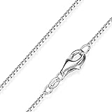 MATERIA Venezianerkette Silber 925 diamantiert - 1mm Halskette Damen Silber in 50 cm + Schmuckbox K46-50 cm