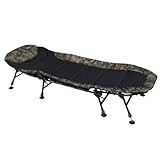MK-Angelsport Angelliege 150kg belastbare 8 Bein Karpfenliege Gästebett Fischerliege Gartenliege - 5 Seasons Camou Pro Deluxe