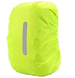 PINEPAN Regenhülle für Rucksäcke mit reflektierenden Streifen wasserdichte Regenhülle Schultasche Reflektor Rucksackhülle Fluoreszierende grün 35L