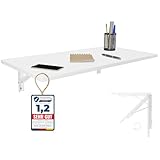 KDR Produktgestaltung Wandklapptisch Schreibtisch Tischplatte 80x40 cm in Weiß Klapptisch Esstisch Küchentisch für die Wand Bartisch Stehtisch Wandtisch Tisch klappbar zur Wandmontage