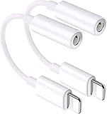 iPhone Kopfhörer Adapter [Apple MFi Zertifiziert] 2 Stück Lightning auf 3.5mm Kopfhörer Adapter Aux Adapter Klinke Audio Kabel Konverter Kompatibel mit für iPhone 14/13/12/11 Pro/X/XS Max/XR/8/7