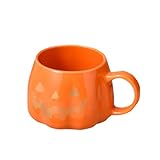 Kürbisförmige Tasse, Herbsttasse, Halloween, Keramik, Kaffeetasse, Milchwasserbecher, Halloween, Kürbisbecher, Trinkbecher, Erntedankfest, Halloween, Glas und Flasche (Gold, A)