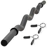 MAXXIVA Curlstange 120 cm Krafttraining Zugstange schwarz Federverschluss Workout Bodybuilding Fitness-Zubehör Gewichtheben