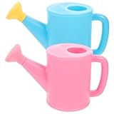 ibasenice 2 Stück Kunststoff Gießkanne für Gartenarbeit mit Langem Ausguss Geruchsneutral Langlebig Ergonomisch Geformt Geeignet für Blumen Zimmerpflanzen und Gemüse im Innen Außenbereich