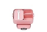 Mepal Bento-Lunchbox Take A Break Nordic pink midi – Brotdose mit Fächern, geeignet für bis zu 4 Butterbrote, TPE/pp/abs, 0 mm