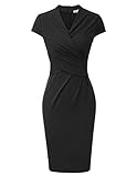 GRACE KARIN bleistiftkleid 50er etuikleid schwarz Knielang sexy Kleid damenkleid CL2037-1 S