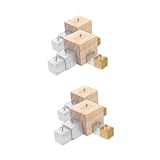 Gatuida 20-teiliges Set Quader Hochtransparentes Plattenregal Wandmontierter Plattenständer Klebeband Wiederholungsband Lose Quasten Gegenbausteine Mini-tonband Mikroband Aluminium