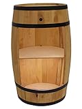 CREATIVE COOPER Holzfass Hausbar mit LED-Leuchten - Weinschrank im Retro Stil - Weinfass Bar - Weinregal Holzbar 80cm - Elegante Möbel, Wohnzimmer Deko - Fassbar Stehtisch und Flaschenständer (Eiche)