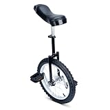 uyoyous Einrad 16 Zoll Einrad Unicycle Balance Training Einradständer Höhenverstellbar Robuste für Erwachsene Kinder und Profis Outdoor Sportarten, Schwarz, Unisex