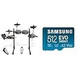 Alesis Turbo Mesh Kit - E Drum/E Schlagzeug Elektronisch mit Mesh-Heads & Samsung EVO Select microSD-Karte + SD-Adapter