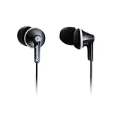 Panasonic RP-HJE125E-K Ergofit In-Ear-Kopfhörer mit kraftvollem Klang, bequemem rutschfestem Sitz und 3 Größen von Ohrstöpseln, schwarz