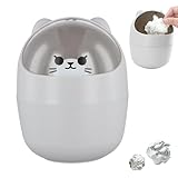 YUNXCNA Mini Schreibtisch Mülleimer mit Deckel, 16,5 * 12 cm Katzenmülleimer Niedlicher Cartoon Tischmülleimer Niedlicher Mini-Schreibtisch-Mülleimer für Zuhause, Büro, Wohnzimmer