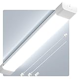 Amdelne Feuchtraumleuchte LED 60cm, 18W 2000LM LED Neonröhre, Kalteweiß 6000K Feuchtraumlampe, IP65 Wasserfest Wannenleuchte, Werkstattlampe, Kellerleuchte, Deckenleuchte für Büros Lager Garage