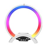 Kabelloses Ladegerät Lautsprecher Wecker Licht Stimmungslampe Nachttischlampe Ladegerät Stimmungslicht LED Lautsprecher Ladegerät Uhr Kabelloser Lautsprecher LED-Licht Nachttischuhr Wecker Lu