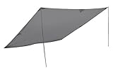 High Peak Sonnensegel Tarp 1, 300x300 cm, Sonnenschutz, Wetterschutz Tarp , Universal Camping Plane, leicht, variable Aufbaumöglichkeiten mit 2 Aufstellstangen 200 cm