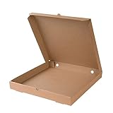 BIO Pizzakarton Pizzaboxen 100 Stück 24x24 Pizzaschachtel Pizza-Box Braun Neutral