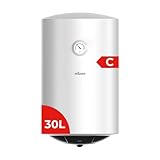 Nilson NT3000 Elektrischer Durchlauferhitzer, vertikal, 30 Liter, vertikale Installation, 1500 W, inklusive Montageset, Widerstand aus Edelstahl, Weiß, Energieeffizienzklasse C