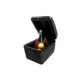 FISCHER 50396 Isolierte Gepäckträgerbox | hält Lebensmittel warm oder kalt | 16 L Fassungsvermögen | Tragkraft 10 kg | Leichte Montage und Demontage am Gepäckträger, Schwarz