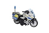 Kids Globe Polizeimotorrad (Einsatzfahrzeug mit Licht + Sound, Motorrad mit Rückzugsmotor, Spielzeug aus Kunststoff, inkl. Batterien) 510247