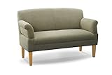 CAVADORE 2-Sitzer Küchensofa Malm, Sitzbank für Küche oder Esszimmer inkl. Armteilverstellung, Leichte Fleckentfernung dank Soft Clean, 152 x 97 x 78, Flachgewebe: hellgrün