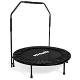 VirtuFit Faltbares Fitness-Trampolin mit Griff - Schwarz - 100 cm