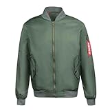 Winterjacken für Herren, Langarm, durchgehender Reißverschluss, Mäntel, Tasche, einfarbig, Thermojacke, weich, leicht, Outwear, Herren, Alltag, Outdoor, Streetwear, Mode, 01 Army Green, L