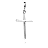 Minimalistisch Kreuz Anhänger Religiöse Sterling Silber 925 Charme Halskette Unisex Schmuck Geschenk