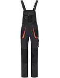 BWOLF ATLAS Latzhose Herren Arbeitshose Schutz-Latzhose Classic mit Multifunktionalen Taschen Grau/Orange (XL)