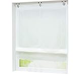 Joyswahl Voile Raffrollo mit Hakenaufhängung, ohne Bohren »Hanna« Schals Fenster Unifarbige Vorhänge BxH 60x130cm Weiß 1er Pack