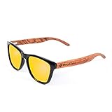 WoodEyez® Holz Sonnenbrille Herren und Damen - mit flexiblen Holzbügeln zur Anpassung an die Kopfform - polarisierende Brillengläser mit UV 400 Schutz für die Augen - für Freizeit und Alltag