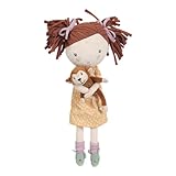 Little Dutch 4526 Stoffpuppe Kuschelpuppe Puppe - Sophia mit Affe (35 cm)