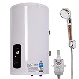 DAOHHFO Elektrospeicher Warmwasserspeicher 220V, 30L Wandspeicher Tank-Wassererhitzer mit Leckage-Schutz, Praktische Dusche, und Temperaturanzeige, 2000W Elektro Boiler Wasserboiler (Weiß, 30L)