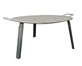Flame Fox Feuerschale – Feuerplatte mit klappbaren Beinen – 3 Größen (Ø 40/50 / 60 cm) – 3 mm Edelstahl – Höhe 25 cm – Outdoor Grill- & Kochplatte für Garten & Camping (Edelstahl, 40cm)
