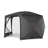 qeedo faltbares Schnell-Aufbau Pavillon mit UV-Schutz, wasserabweisend (3,7 x 2,2 m) inkl. Sturmleinen & Stahl-Heringe, Camping Vorzelt Event Shelter - Quick Hub Hex