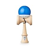 KROM Kendama POP LOL Dunkelblau - aus zertifiziertem Buchenholz - Hohe Holzqualität - Für Anfänger und Profis - Pack : Ersatzschnur + Stickers