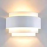 LOGT Moderne Wandleuchte Up und Down Wandbeleuchtung E27 Innen Kreative Wandlampe Weiß Metall Nachttischlampe Dekorative Bettleuchte Hintergrundbeleuchtung Nachtlampe für Schlafzimmer Wohnzimmer