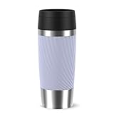 Emsa Travel Mug Classic Twist Isolierbecher 0,36 Liter, Comfort-Schraubverschluss, Quick-Press, auslaufsicher, spülmaschinenfest, 4h warm, 8h kalt, lavendel, N2025600