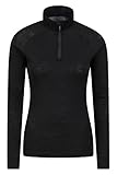 Mountain Warehouse Merino Damen Oberteil Pullover Mit Rundhalsausschnitt Unterhemd Funktionsunterwäsche Thermounterwäsche Ski Winter Baselayer Schwarz 48