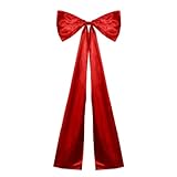 Qiantull Riesenschleife Große Satinschleife Deko Schleife Geschenkschleife Dekoschleife Groß Bogen Riesenschleife Dekorationen für Hochzeit Geburtstag Weihnachten Festival Party Rot