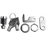 Niceminiwall Röhrenförmiges Nockenschloss aus Zinklegierung mit 90-Grad-Haken und gleichschließenden Schlüsseln für Werkzeugkästen, Verkaufsautomaten, Schränke und Sicherheitsanwendungen