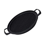 Sosoport 1Stk Koreanische Grillplatte Innengrill tragbarer gasgrill tragbarer Herd Bratpfanne Backform Barbecue-Grillschale Antihaft-Grillpfanne draussen Backgeschirr Glastopf Aluminium